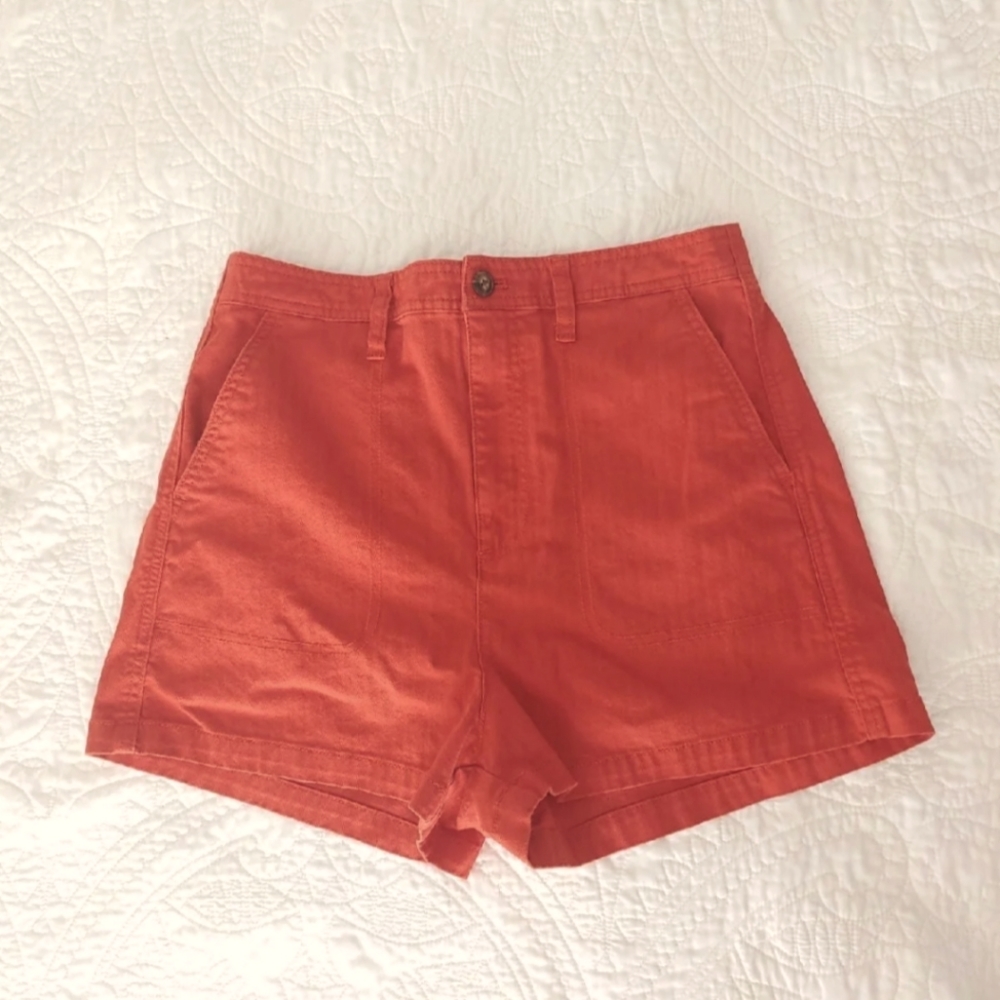 Madewell Sz M Camp Shorts in Thai Chili